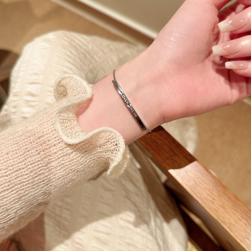 Schriftzug Armband Metall