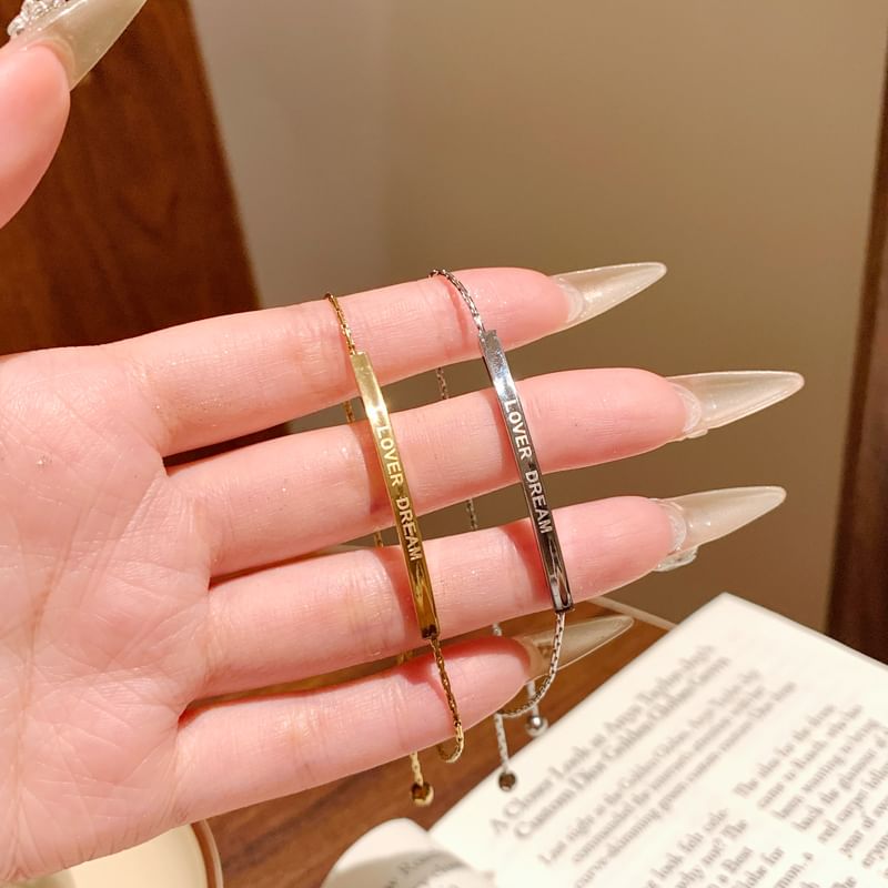 Schriftzug Armband Metall