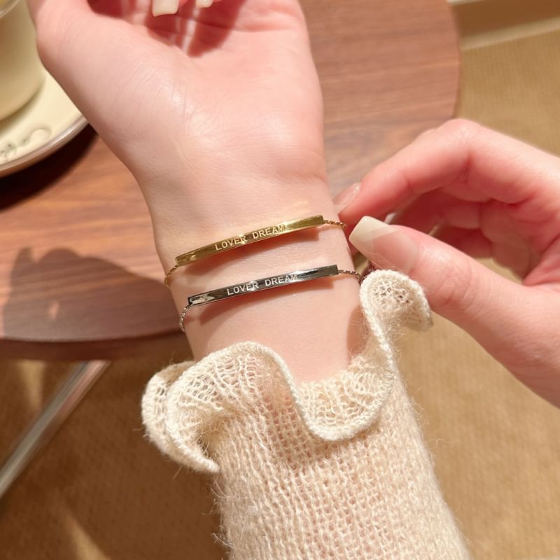 Schriftzug Armband Metall