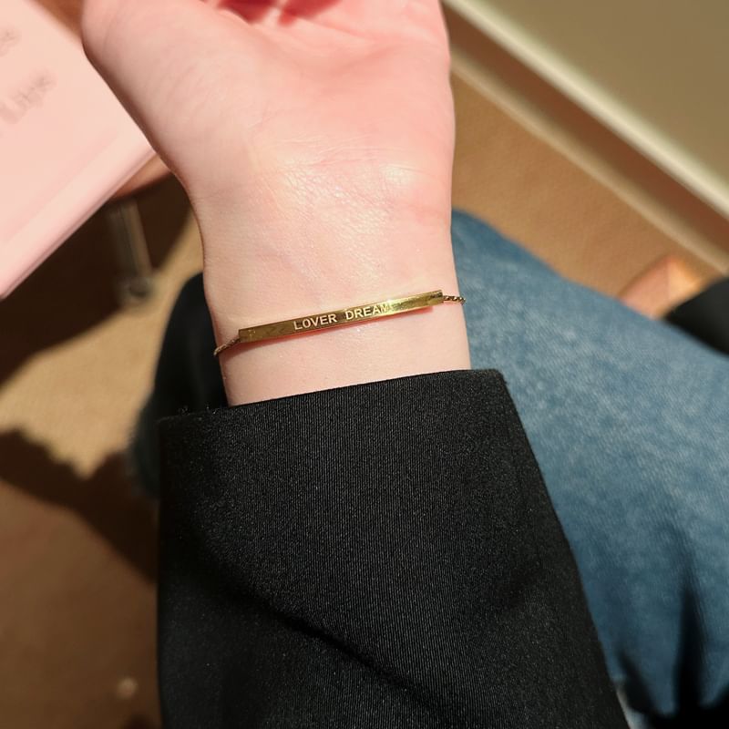 Schriftzug Armband Metall