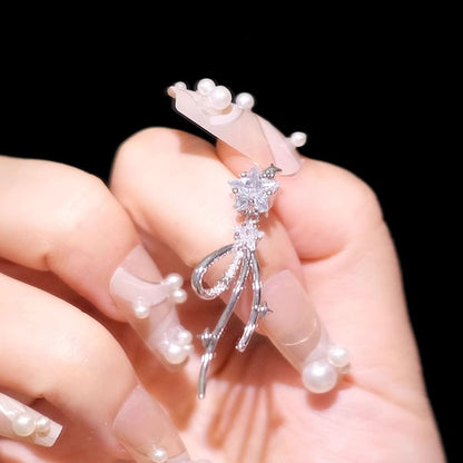 ボウスターラインストーン合金イヤリングドロップ