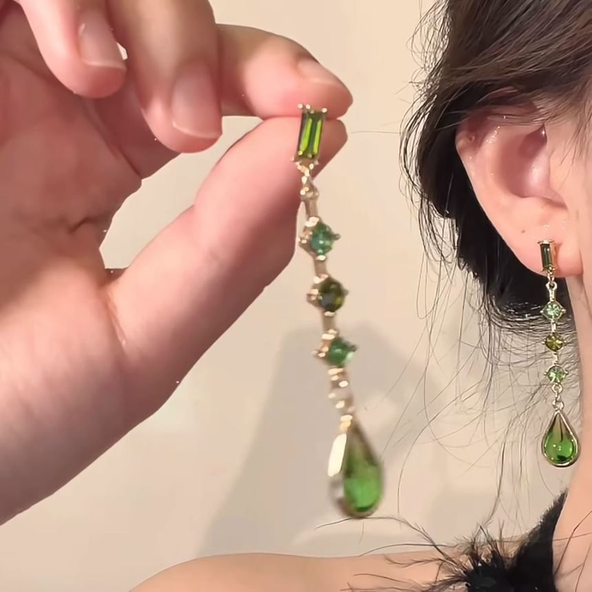 Legierung Dangle Faux Drop Ohrring Kristall