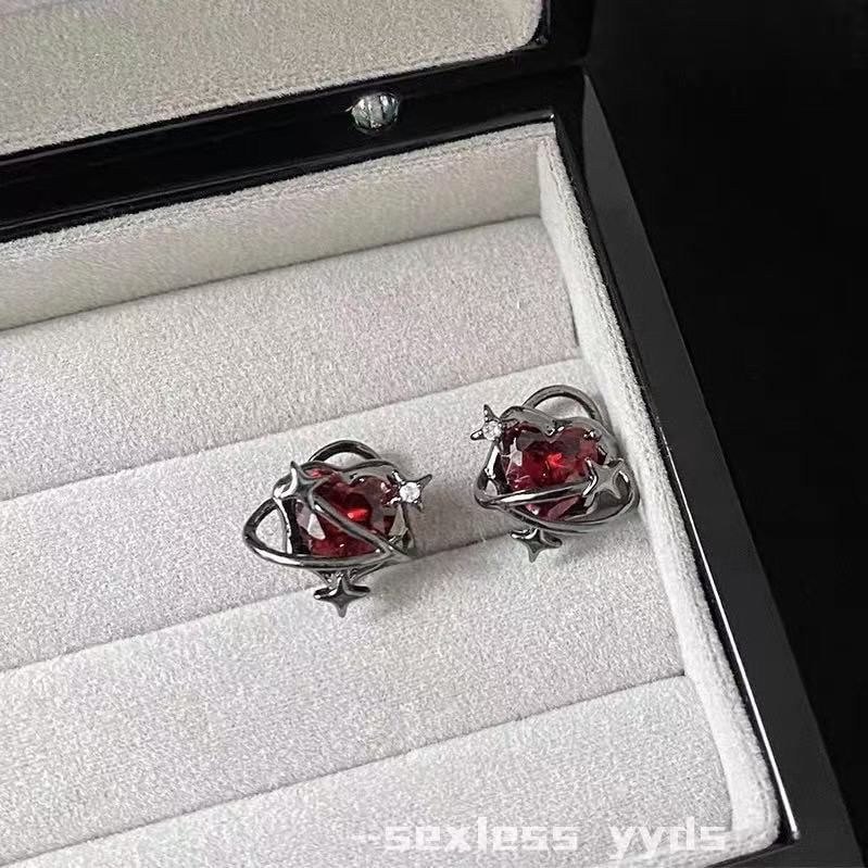 Stud Faux Cuff Heart Ear Alloy Crystal