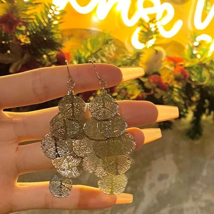 リーフシャンデリアイヤリング合金