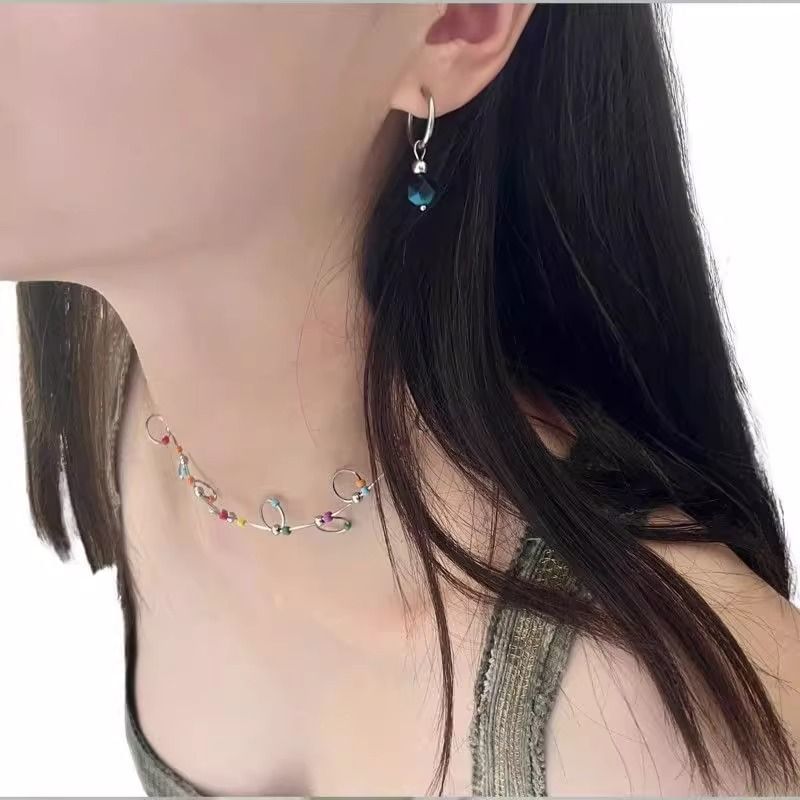 イヤリング 宝石 合金 ドロップ フェイク