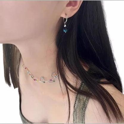 イヤリング 宝石 合金 ドロップ フェイク