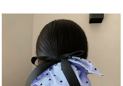 Bow Print Heart Scrunchie Striped