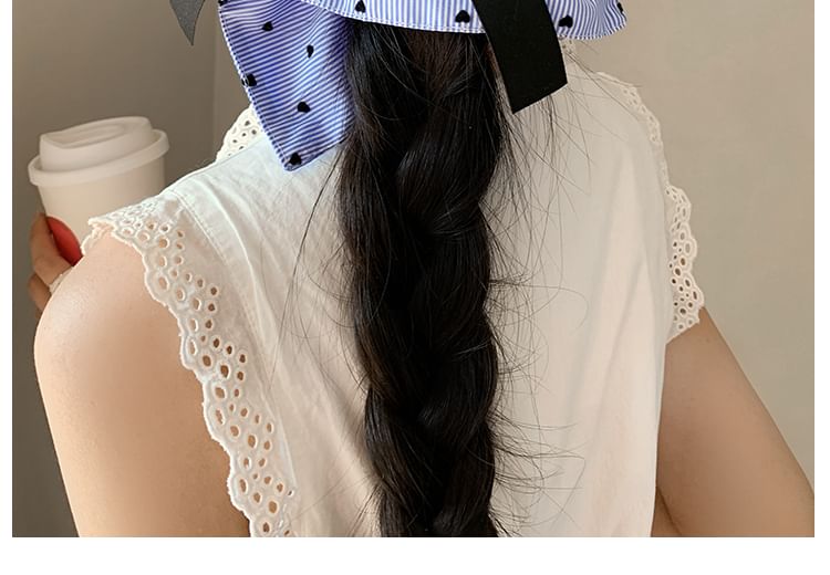 Bow Print Heart Scrunchie Striped