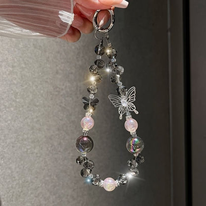 Crystal Butterfly Wrist Beaded Phone Faux Strap