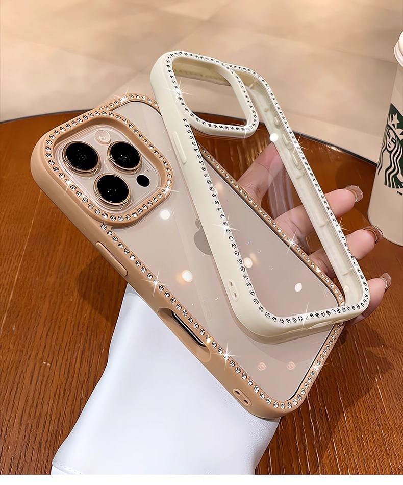 Rhinestone Transparent Phone Case - Compatible with iPhone