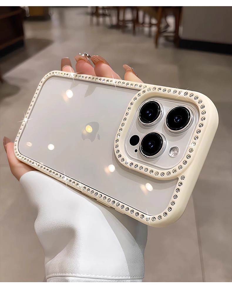 Rhinestone Transparent Phone Case - Compatible with iPhone