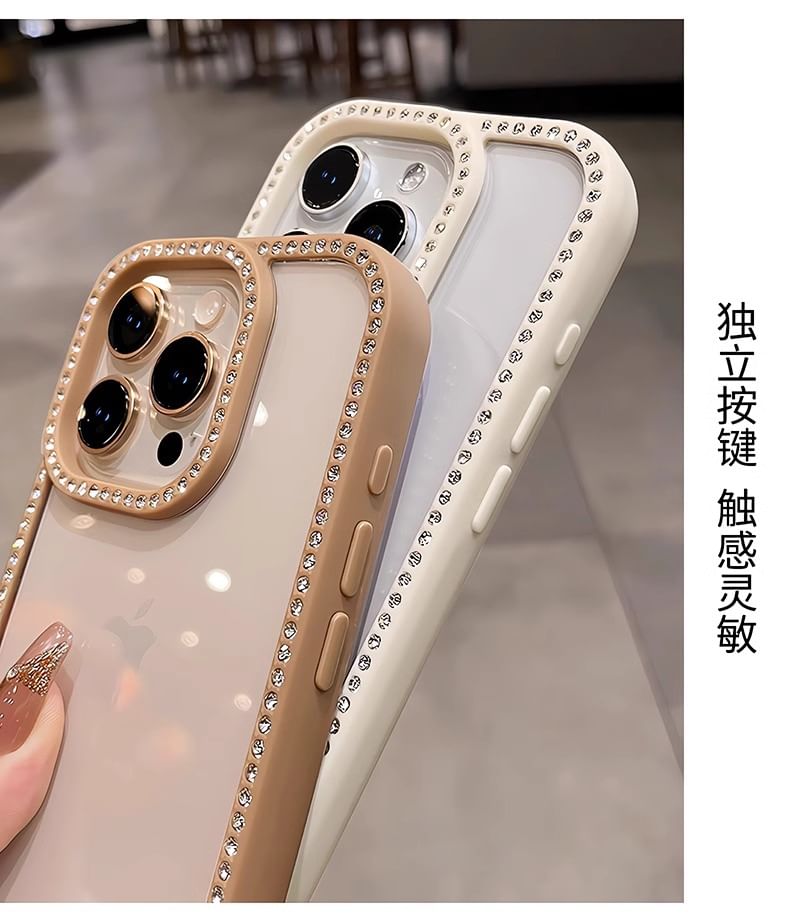 Rhinestone Transparent Phone Case - Compatible with iPhone
