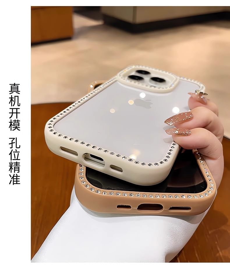 Rhinestone Transparent Phone Case - Compatible with iPhone