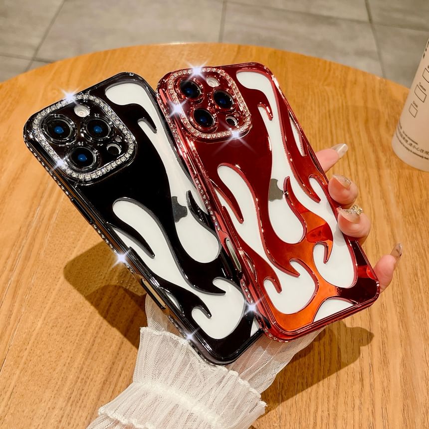 Flamme iPhone Strass Hülle