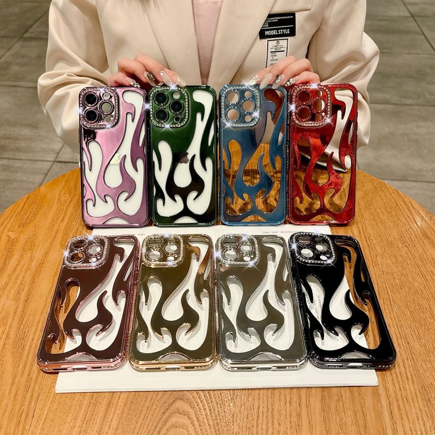 Flamme iPhone Strass Hülle