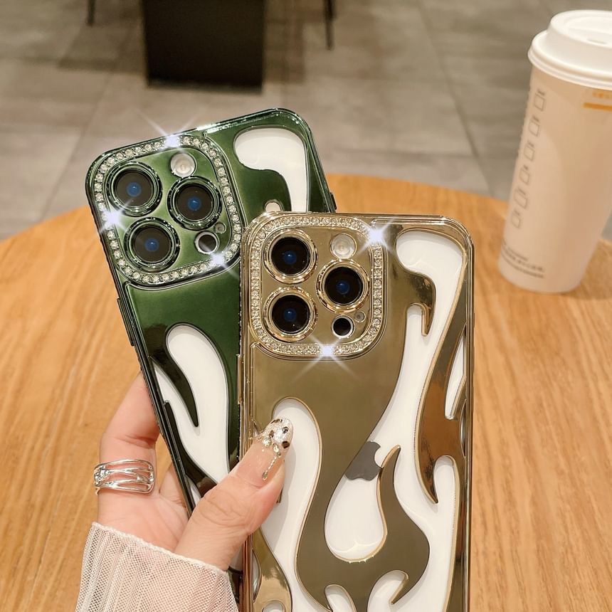 Flamme iPhone Strass Hülle