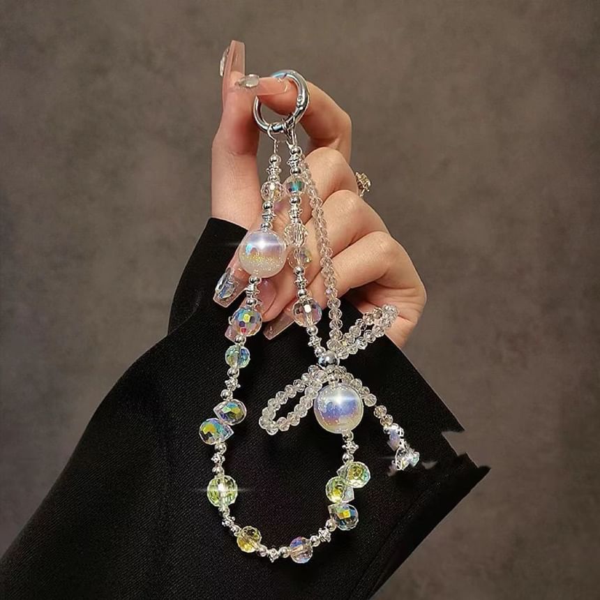 Kristall Faux Bow Perlen Telefon Strap Handgelenk