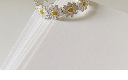 Offener Daisy Sterling Silber Emaille 925 Ring