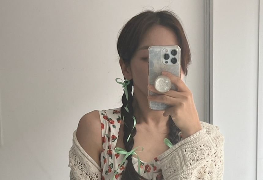 リボンプレーンヘアクリップ3個セット：