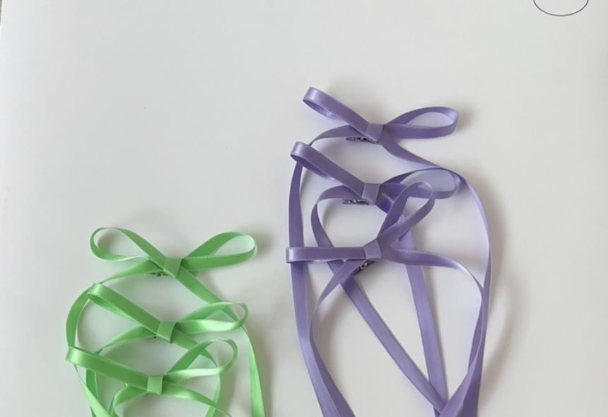 リボンプレーンヘアクリップ3個セット：