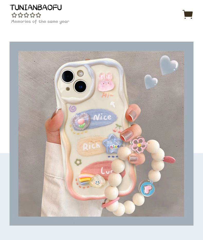 3D Cartoon Phone Case and Strap Options - Compatible with iPhone