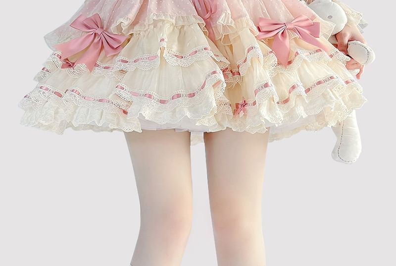 Hohe, transparente Kniestrümpfe mit Schleife