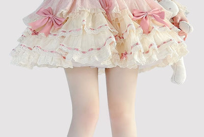 Hohe, transparente Kniestrümpfe mit Schleife