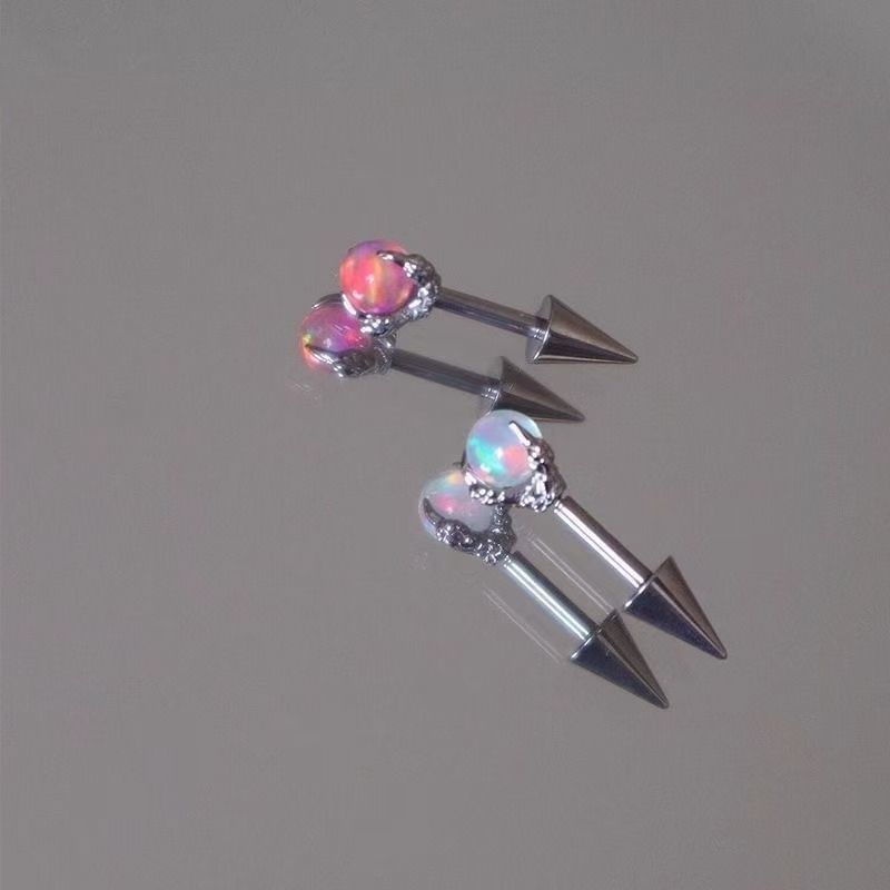 Through Alloy Gemstone Faux Earring Claw