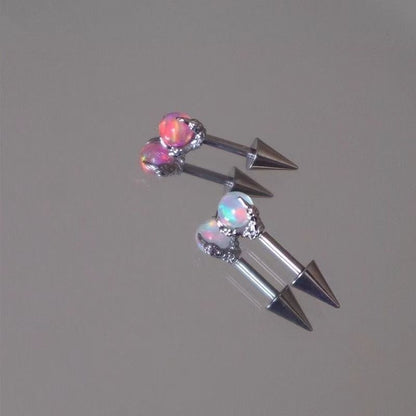 Through Alloy Gemstone Faux Earring Claw