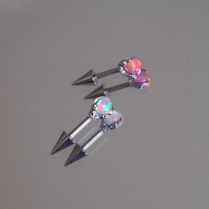 Through Alloy Gemstone Faux Earring Claw