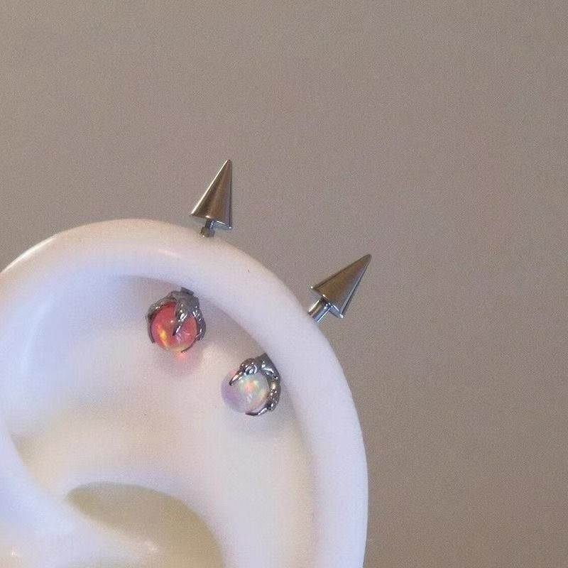 Through Alloy Gemstone Faux Earring Claw