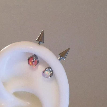 Through Alloy Gemstone Faux Earring Claw