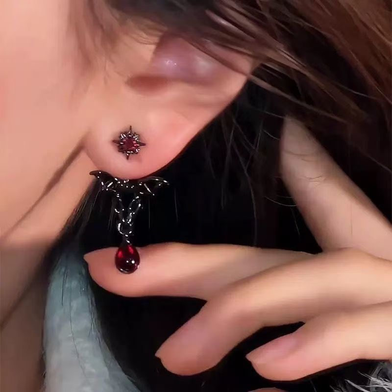 ラインストーン合金ダングルイヤリングバット