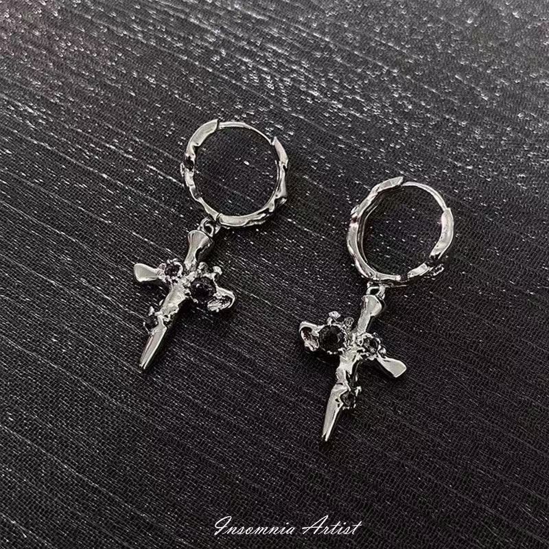 Earring Cross Alloy Drop