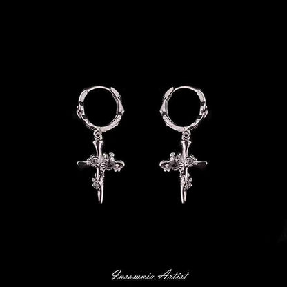 Earring Cross Alloy Drop