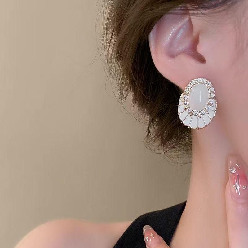 Faux Statement Glaze Earring Gemstone Rhinestone Alloy