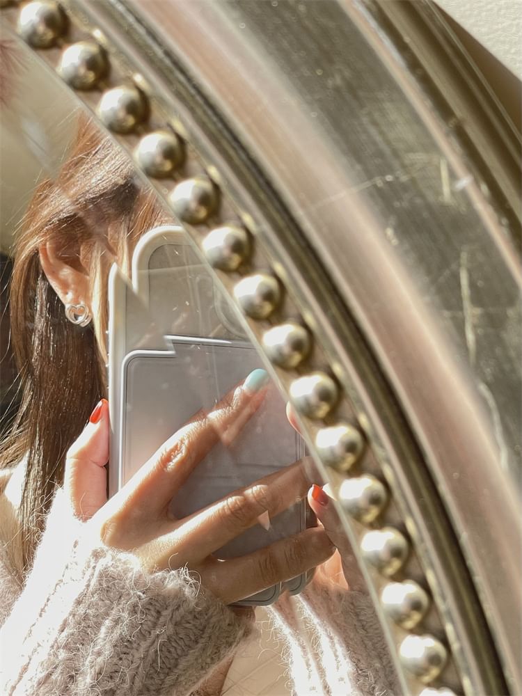 Silver Leverback Sterling Heart Stud Ear