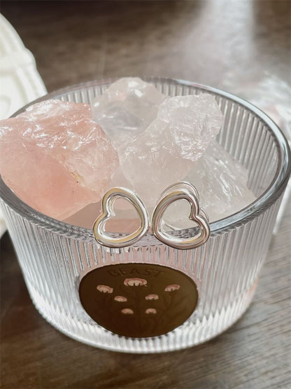 Silver Leverback Sterling Heart Stud Ear