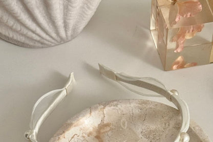 Mesh Faux Headband Pearl