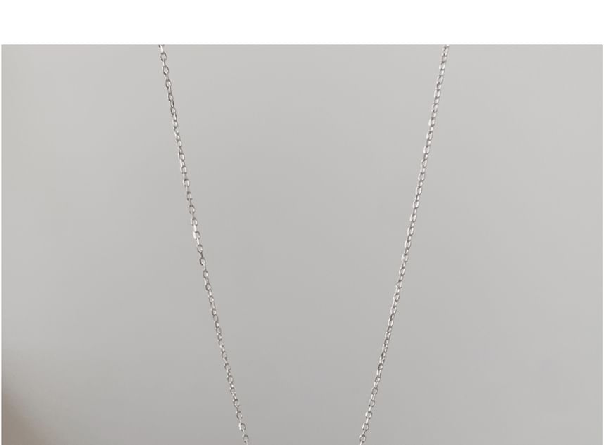 Faux Beaded Pearl Necklace Silver Sterling