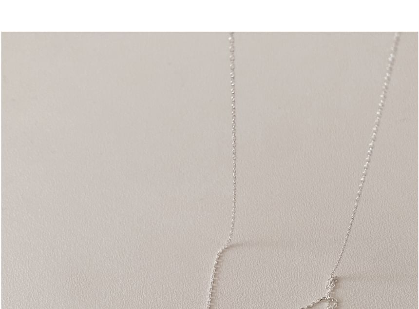 Faux Beaded Pearl Necklace Silver Sterling