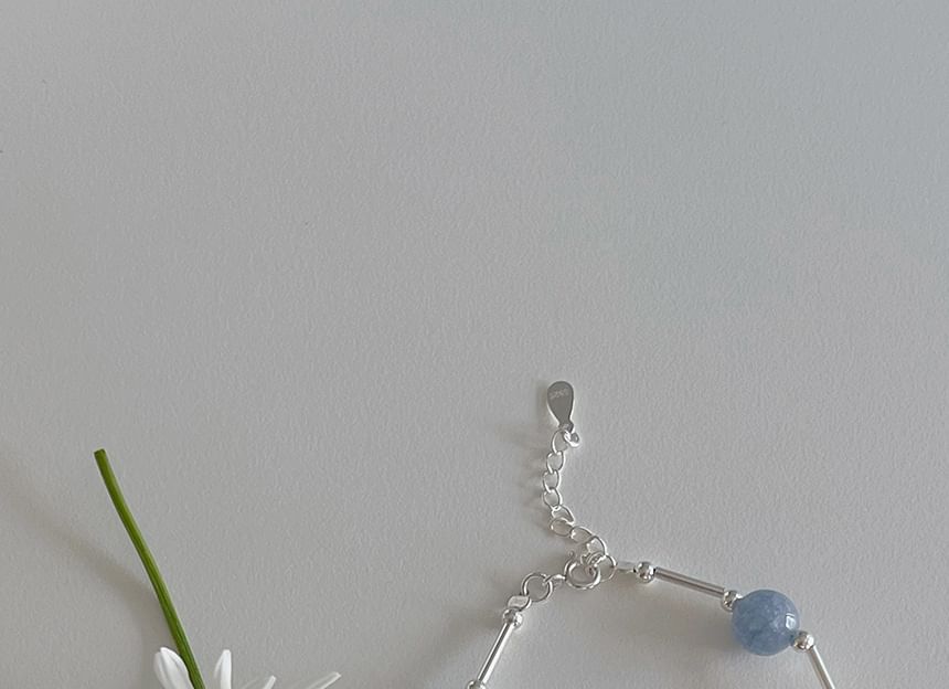Beaded Bracelet Sterling Gemstone Silver