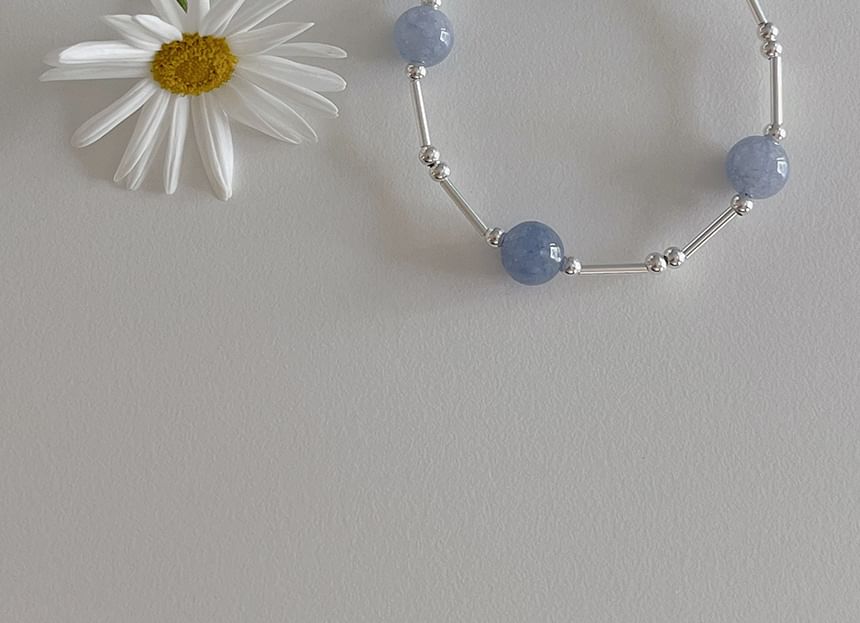 Beaded Bracelet Sterling Gemstone Silver