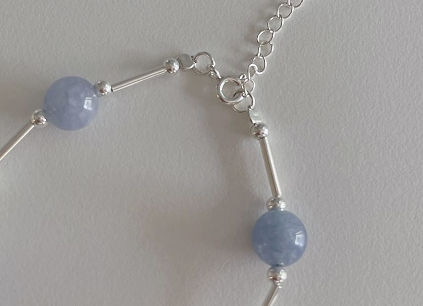 Beaded Bracelet Sterling Gemstone Silver