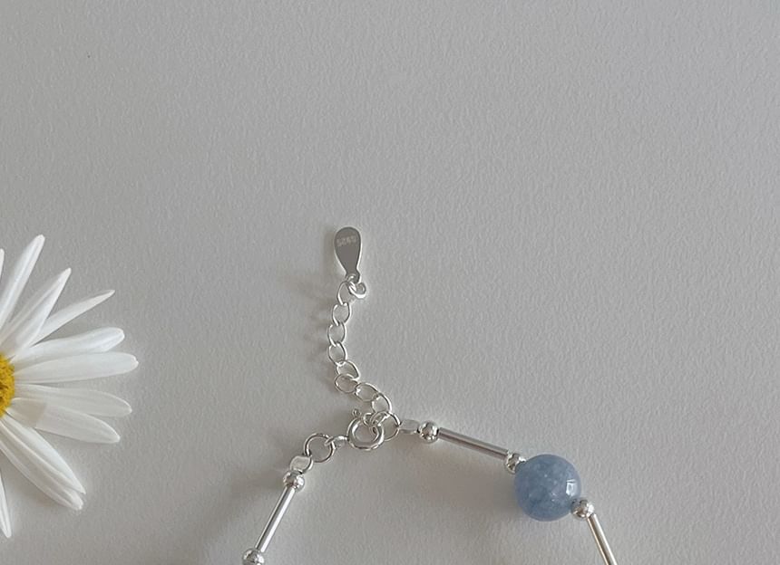 Beaded Bracelet Sterling Gemstone Silver