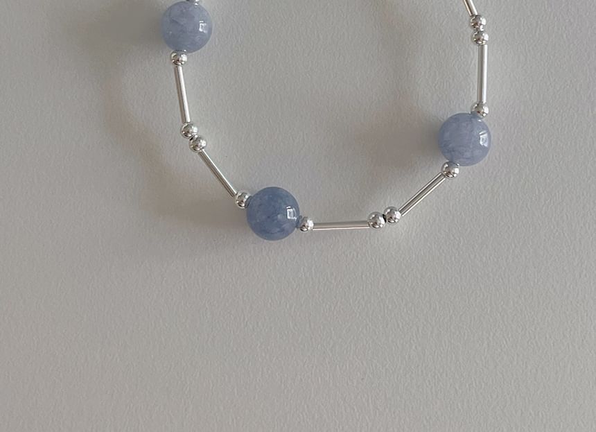 Beaded Bracelet Sterling Gemstone Silver