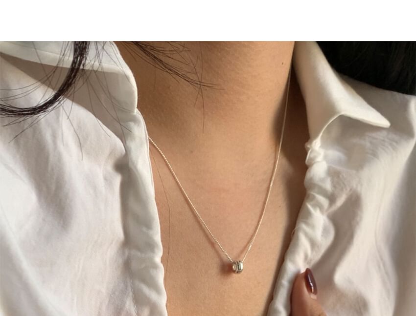 Sterling Necklace Pendant Bead Silver