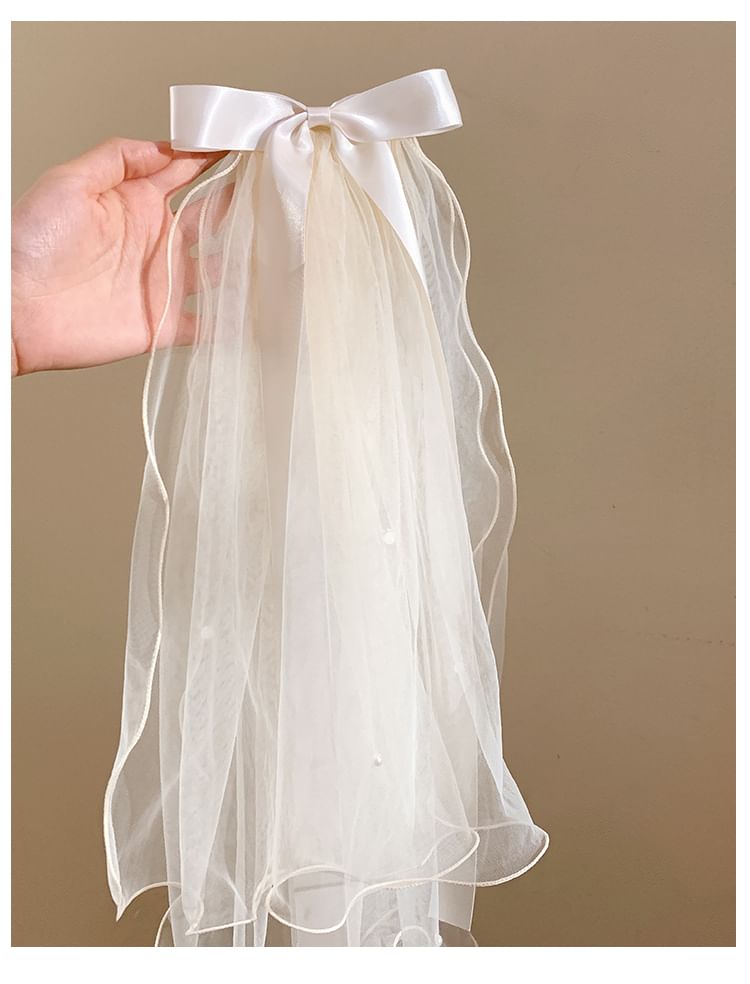Clip Veil Mesh Bow Hair