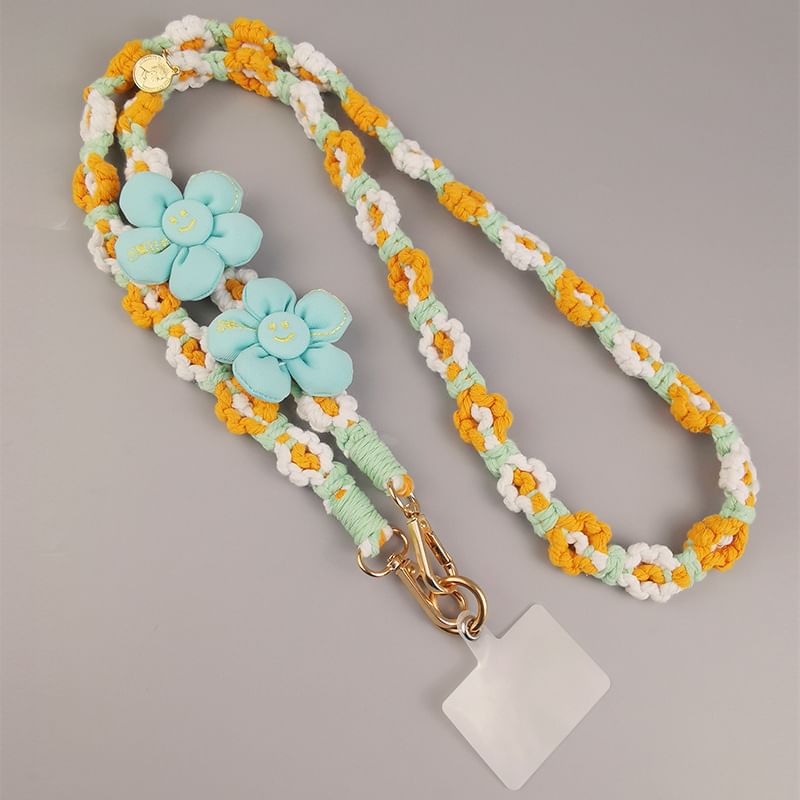 Phone Pad with Lanyard Flower