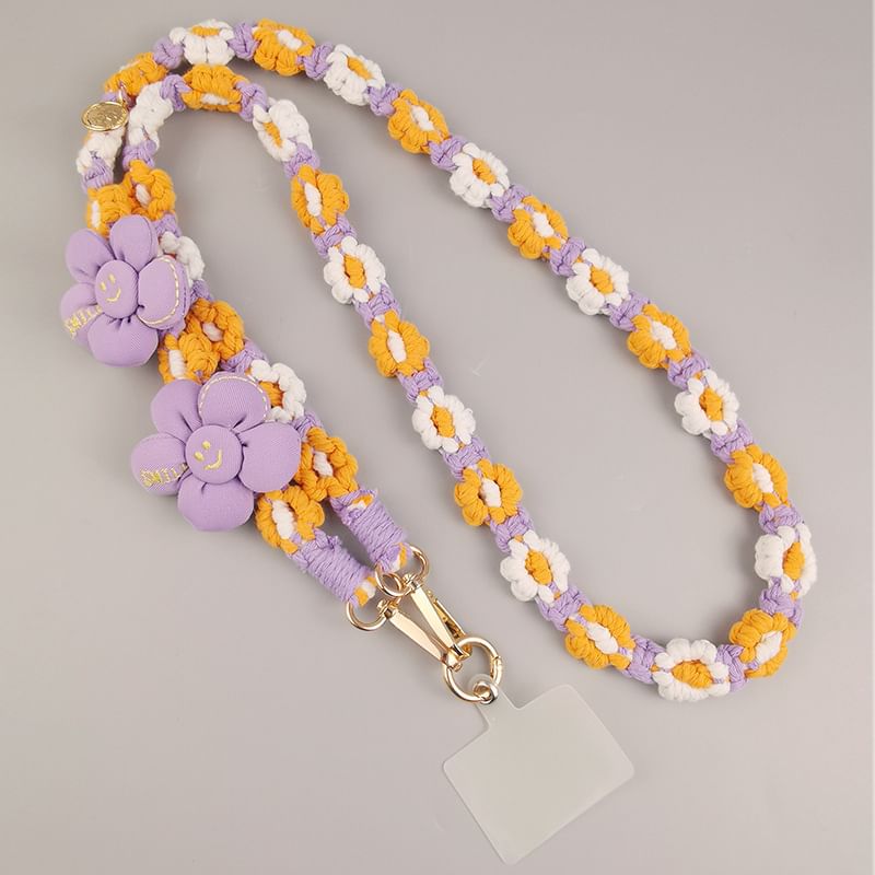 Phone Pad with Lanyard Flower